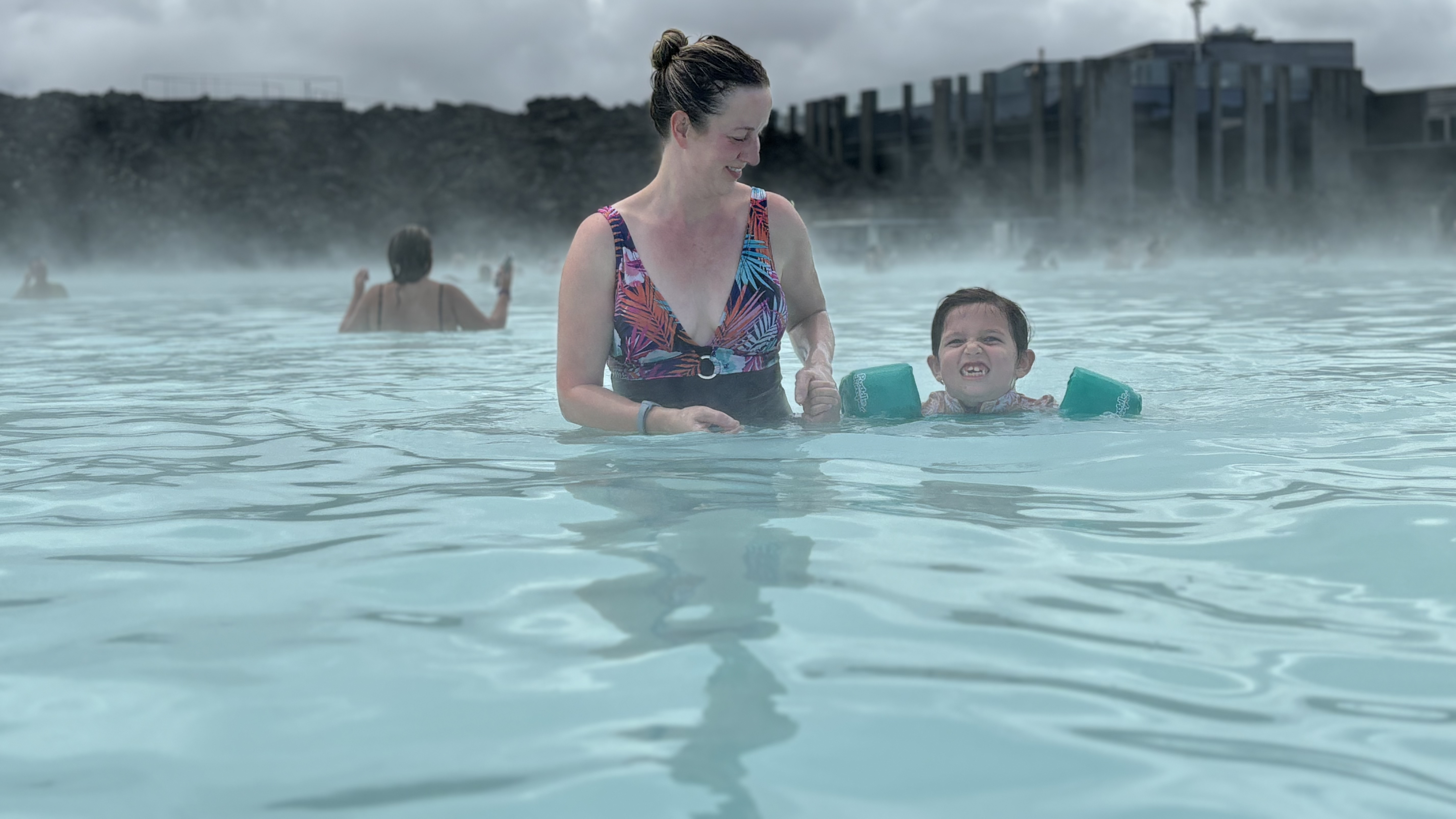 Z and Sam in the blue lagoon